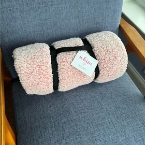 Whim Pink Sherpa Throw Blanket